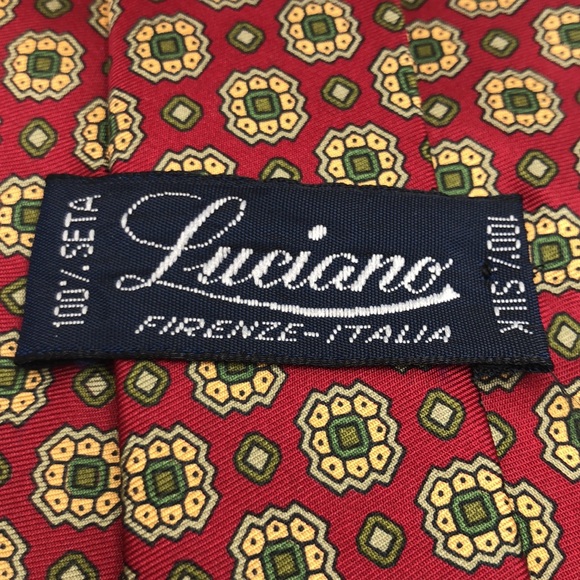 Luciano Firenze VTG Attractive Foulard Silk Tie Small pattern Design - Picture 3 of 9